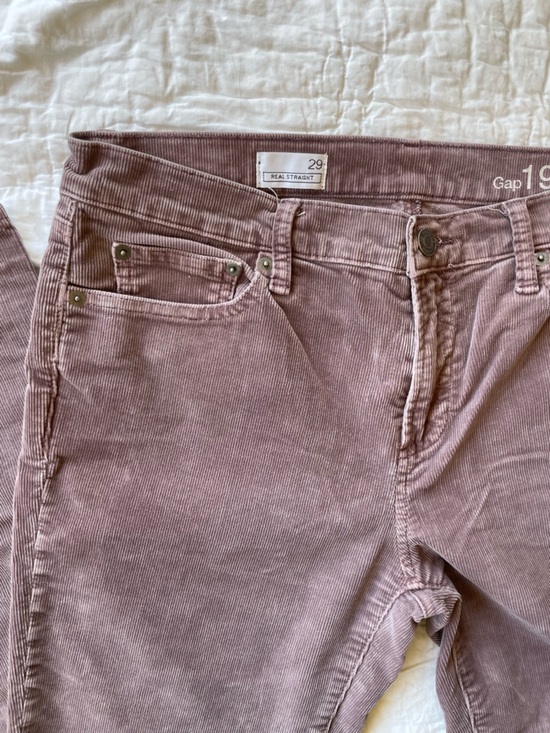 GAP Corduroy Straight-Leg Pants in Mauve, size 29 - Picture 2 of 5